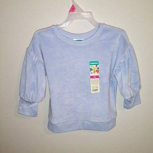 Garanimals baby toddler girl long sleeve velour top light blue 18 month K-052